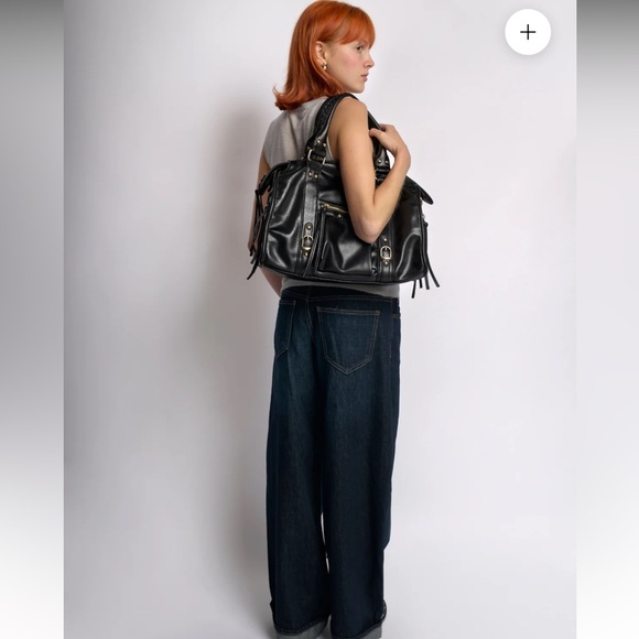 NWT) Black shoulder/satchel/hand bag - Picture 6 of 8